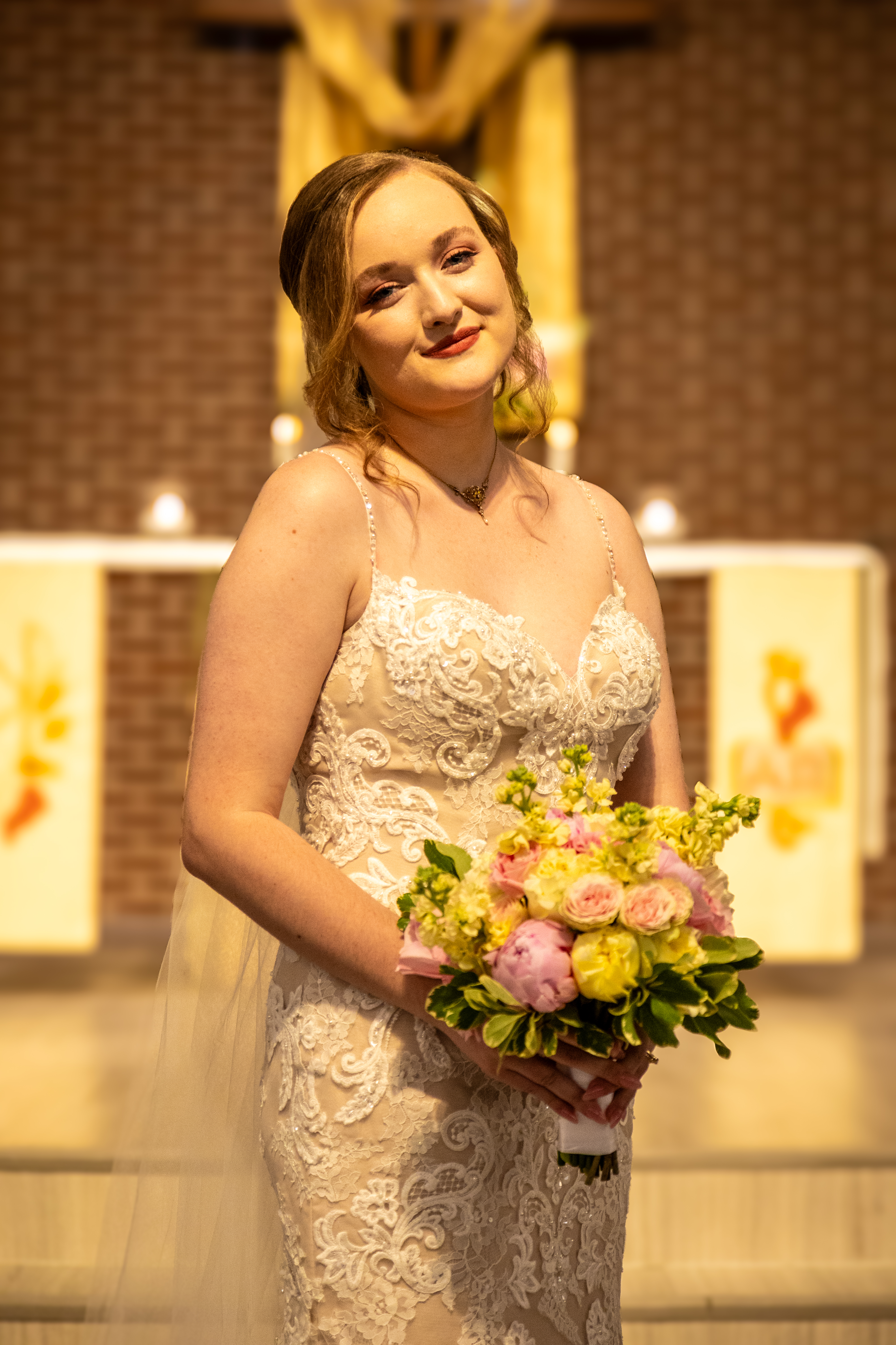 Bride and groom first look